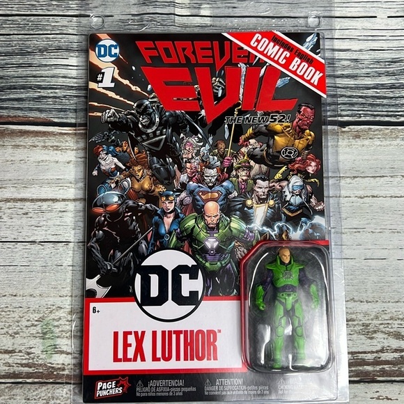 DC Forever Evil Lex Luthor Comic Book And 4” Action Figure ( Green ) Volume #1 - Picture 1 of 7